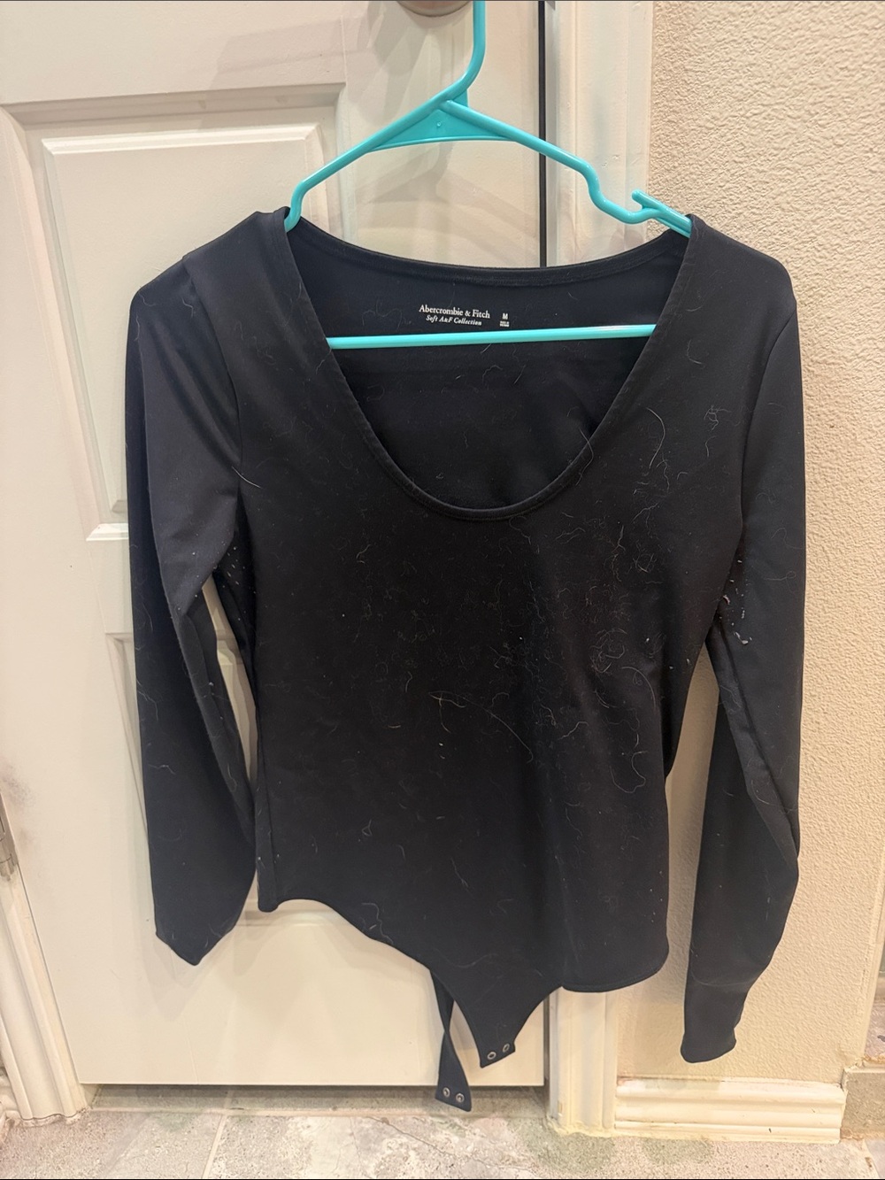 Abercrombie & Fitch Black Scoop Neck Long-Sleeve Bodysuit
